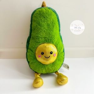 Yu Me Originals Food Plush Yummy Avocado Stuffed Plush NEW 13” Shimmer Legs